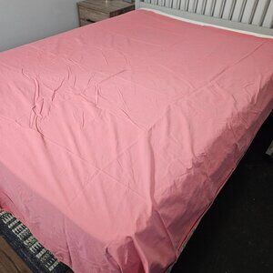 Eddie Bauer Home Flat Sheet Only Full Pink 100% Cotton Percale Bedding Linen USA